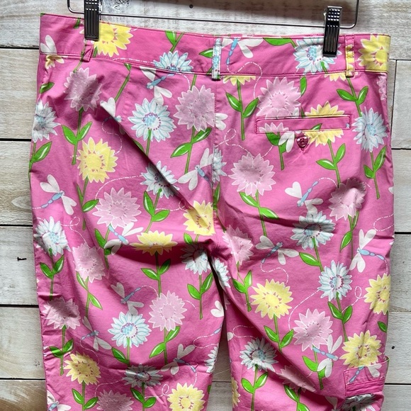 Lilly Pulitzer Pants Size 4 Pink Floral Crop‎ Chino Pockets - Picture 7 of 12